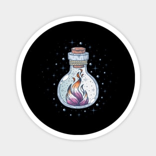 Lesbian Fire Occult Bottle LGBT Pride Flag Magnet